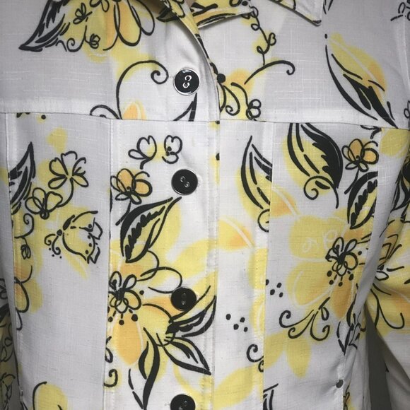 Womens Vintage White/yellow/black jacket. Size 14 - Picture 4 of 9